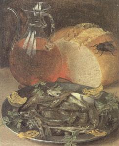 Georg Flegel Still Life with Fish and a Flask of Wine (mk05)